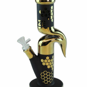 BLAZE GLASS Zickzack Bong 'Gold Honeypot' | 33 cm