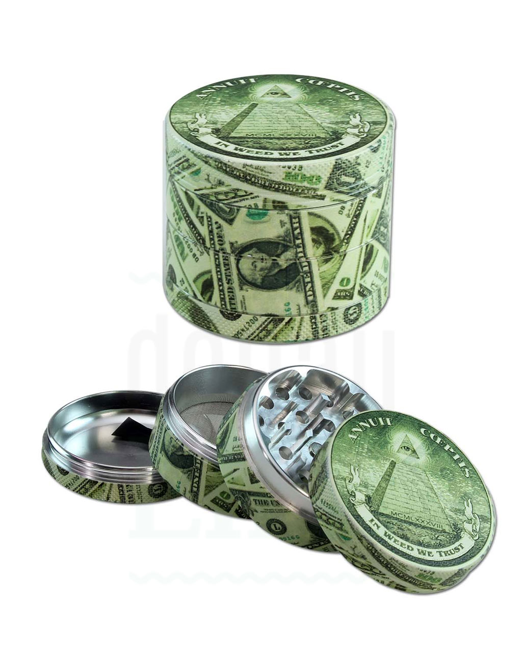 BLACK LEAF Aluminium Grinder 'Dollar' | Ø 54 mm