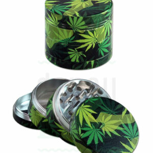 BLACK LEAF Aluminium Grinder 'Hanfblätter' | Ø 54 mm