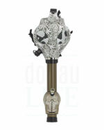 Gasmasken Bong 'White Leaves' | 23 cm