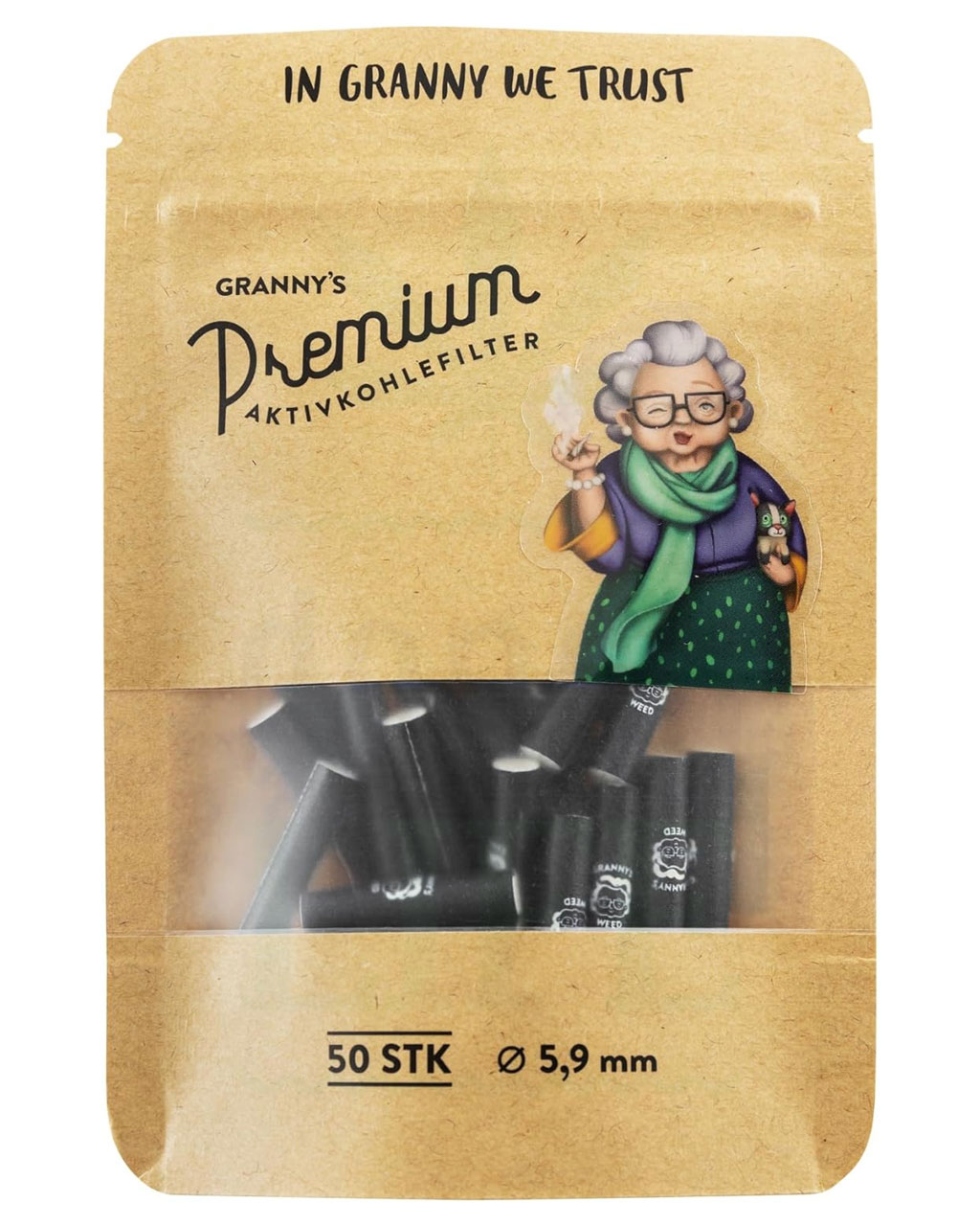 GRANNY´S WEED Aktivkohlefilter 50 Stück | Ø 5