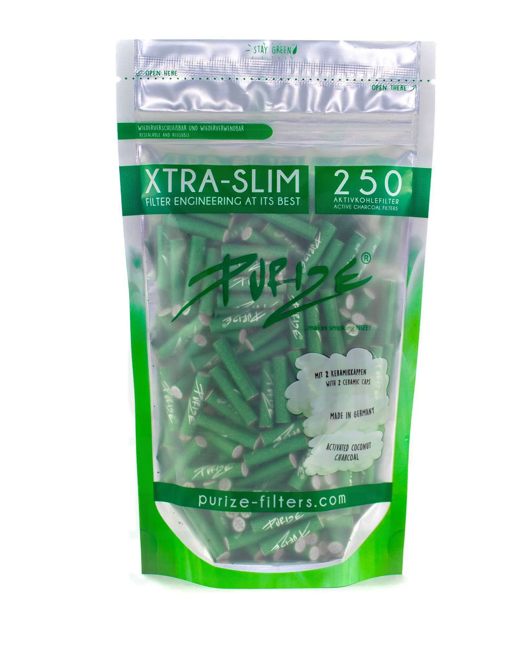 PURIZE® XTRASlim Aktivkohlefilter 250 Stück