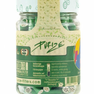 PURIZE® XTRASlim Aktivkohlefilter im Glas | 100 Stück