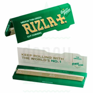 RIZLA+ Single Wide Papers Silver/Blue/Green | 50 Blatt