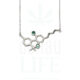 Sterling Silver THC Molecule Halskette 43 cm | Green Stones