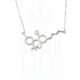 Sterling Silver THC Molecule Halskette 48 cm | White Stones