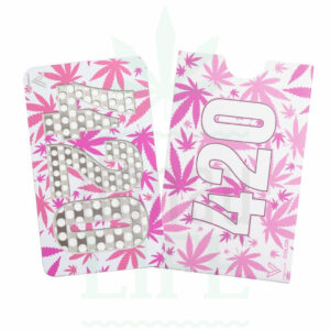 V SYNDICATE Grinder Card '420 Leafs' pink | Kreditkarten Format