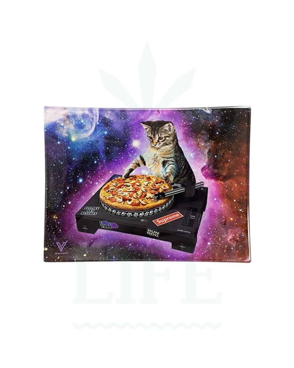 V SYNDICATE Glas Rolling Tray | 'Cat DJ'