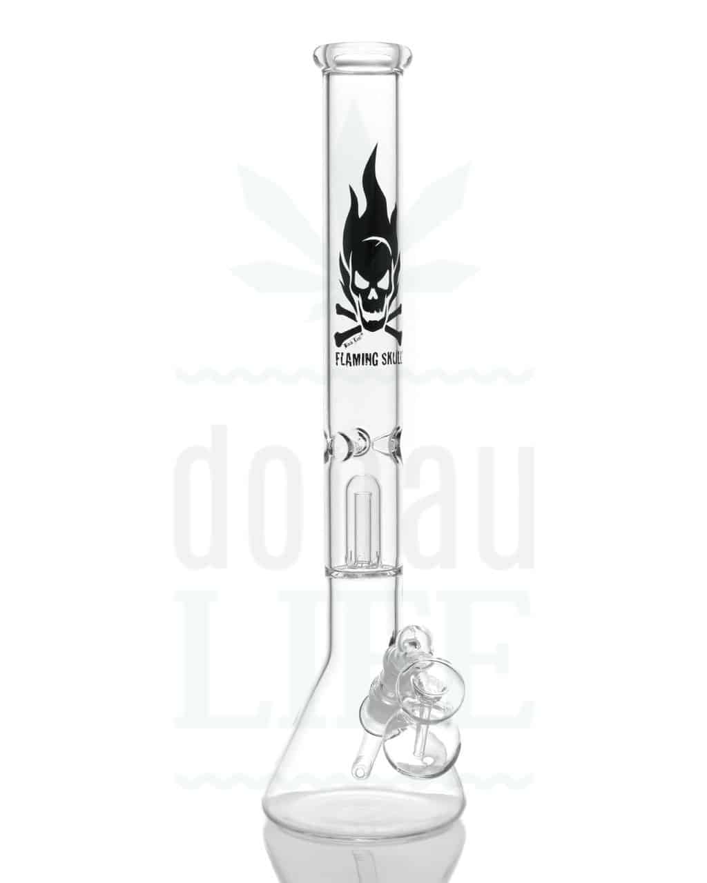 BLACK LEAF Percolator Bong 'Flaming Skull' klar | Ashcatcher
