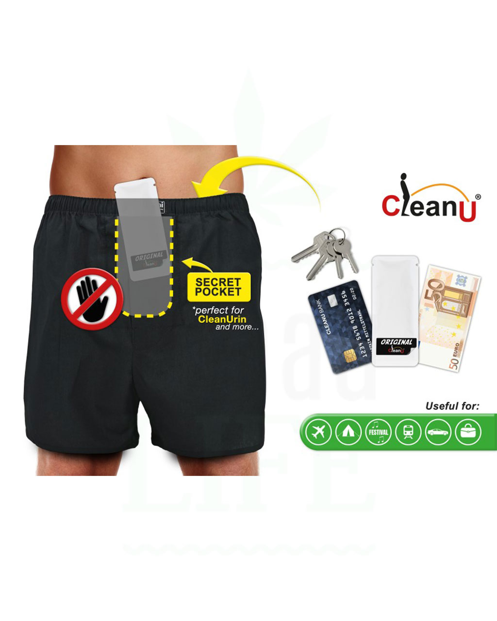 CLEAN U Boxershots mit Geheimfach | Größe S-XXL