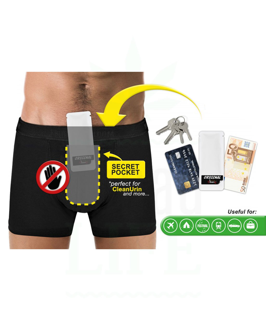 CLEAN U Unterhose anliegend mit Geheimfach
