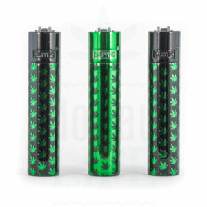 CLIPPER Metall Feuerzeug 'Weed Leafs'