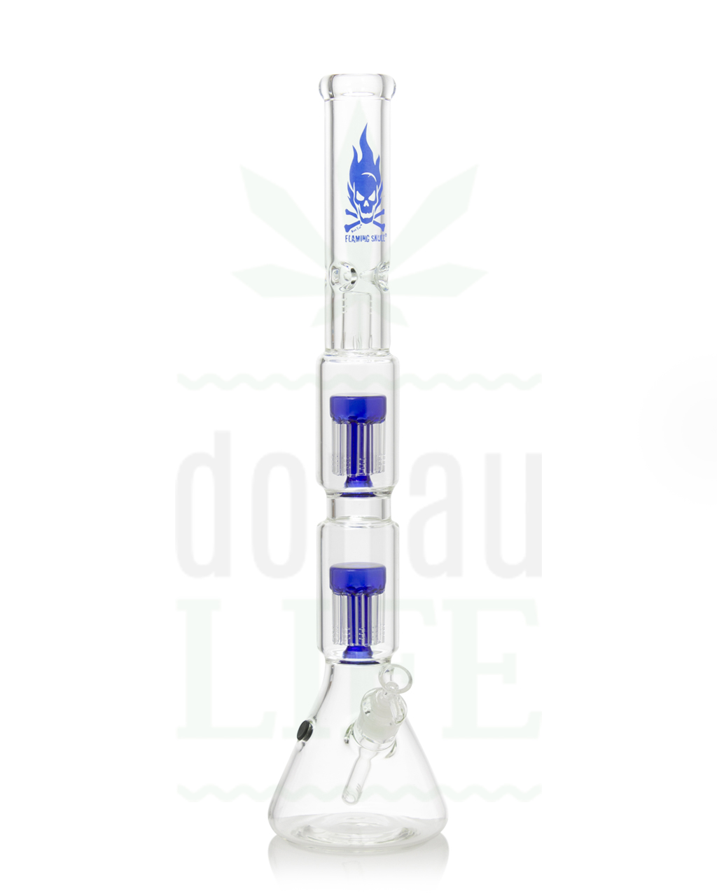 BLACK LEAF Eisbong 'Flaming Skull' 2x 10-Arm Percolator | 60 cm