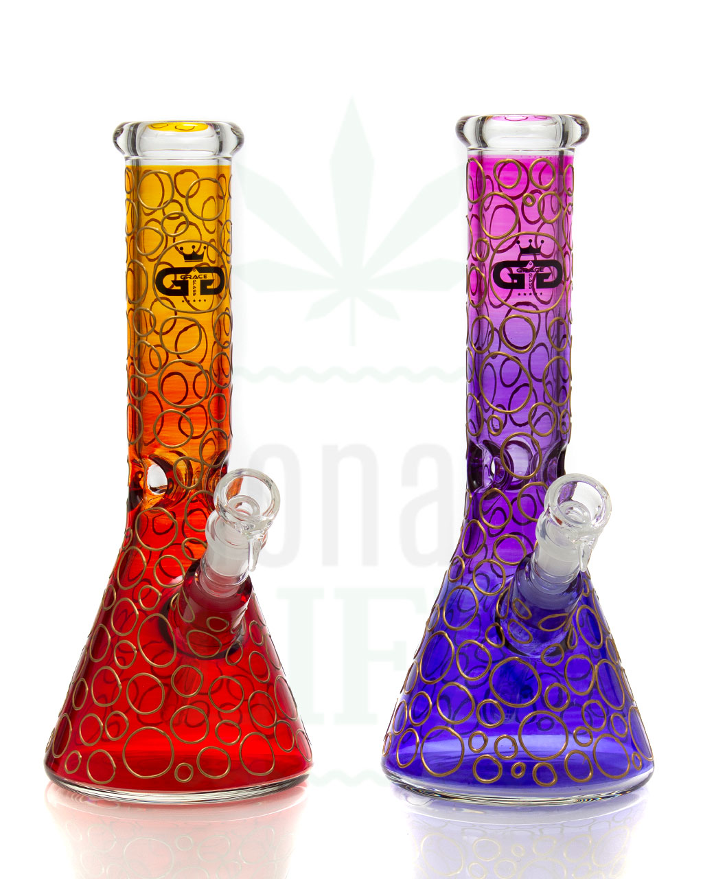 GRACE GLASS Beaker Series 'Funky Circles' | 32 cm