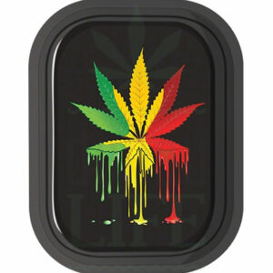 SMOKE ARSENAL Rolling Tray S | 'Drip Rasta Leaf'