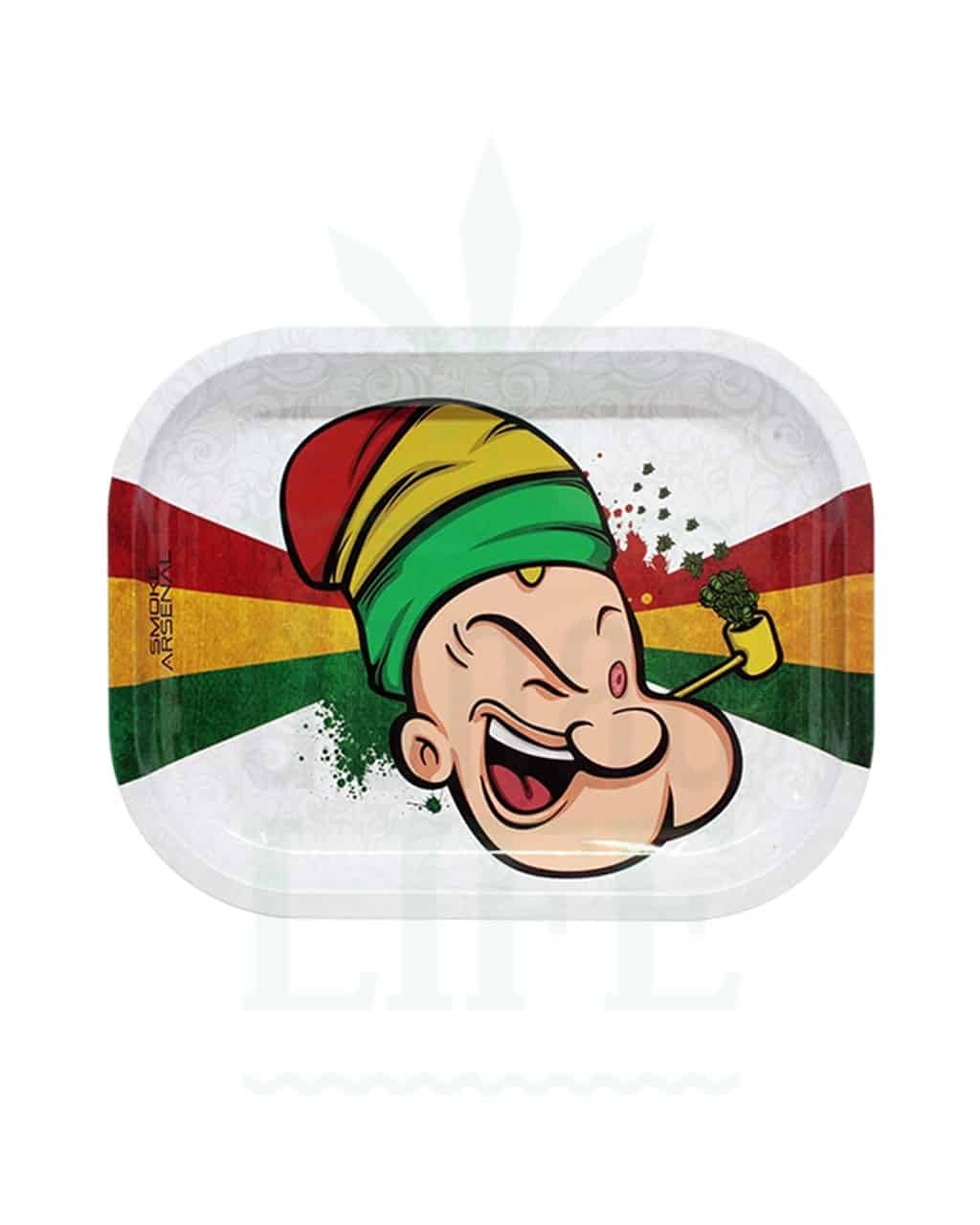 SMOKE ARSENAL Rolling Tray S | 'Rasta Spinat'