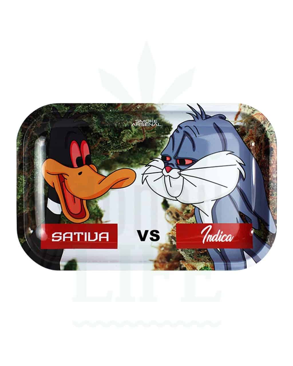 SMOKE ARSENAL Rolling Tray M | 'Sativa VS Indica'
